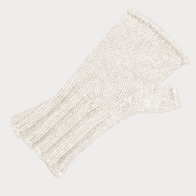 Cream Cable Knit Cashmere Mittens