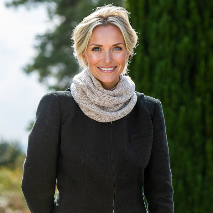 Grey Luxe Italian Cashmere Collar