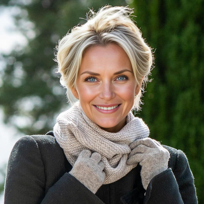 Grey Luxe Italian Cashmere Collar