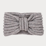 Dove Grey Rib Knit Cashmere Ear Warmer