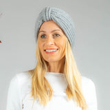 Dove Grey Rib Knit Cashmere Ear Warmer