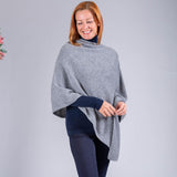 Warm Grey Knitted Cashmere Poncho
