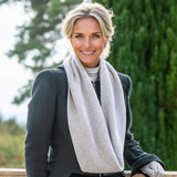 Superluxe Silver Grey Italian Cashmere Double Snood