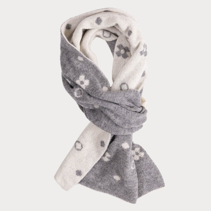 Soft Grey and Ivory Cashmere Cravat