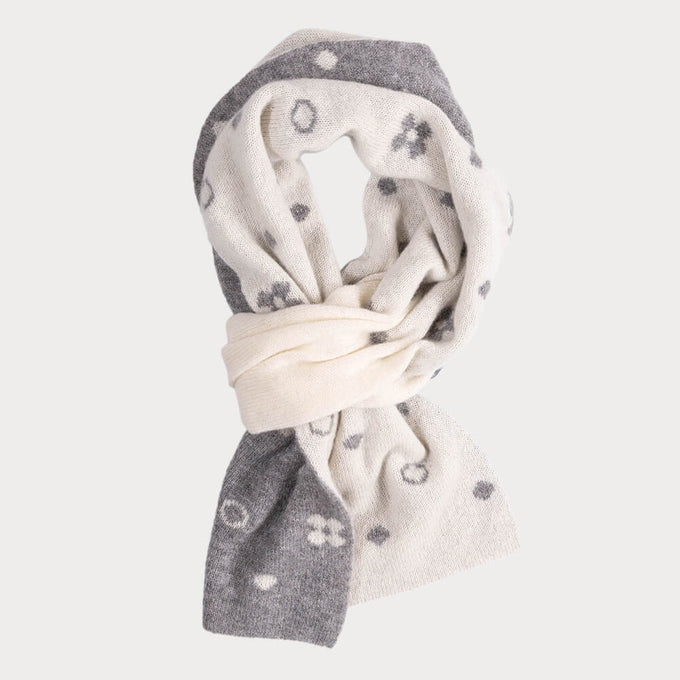 Soft Grey and Ivory Cashmere Cravat