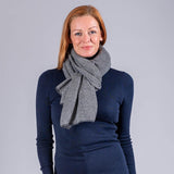 Charcoal and Ivory Knitted Cashmere Poncho