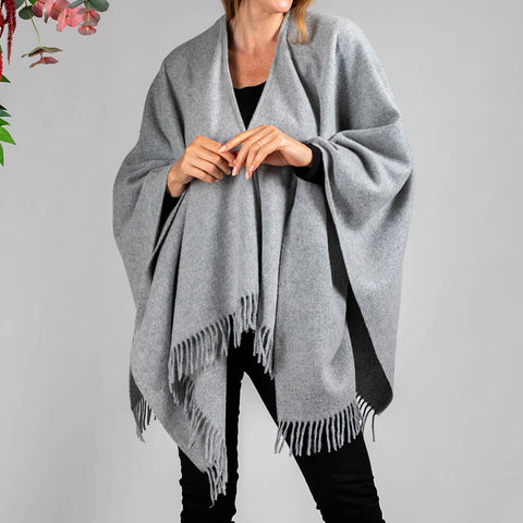 Silver Grey Merino Wool Cape