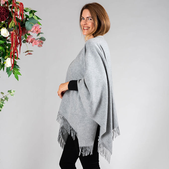 Silver Grey Merino Wool Cape