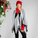 Silver Grey Merino Wool Cape