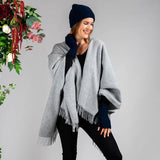 Silver Grey Merino Wool Cape