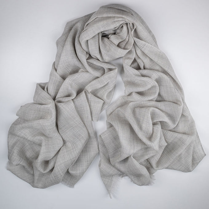 The Tonal Shades - Grey Mist Cashmere and Silk Wrap