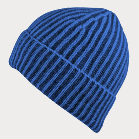 Blue Jeans Striped Cashmere Beanie