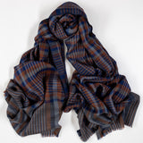 Harley Multi Toned Check Silk and Wool Scarf