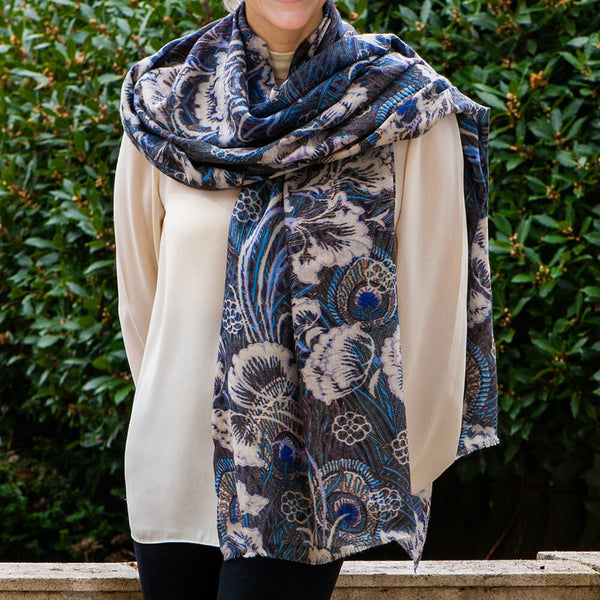 The Liberty Hera Hana Trio - Blue Cashmere and Silk Wrap