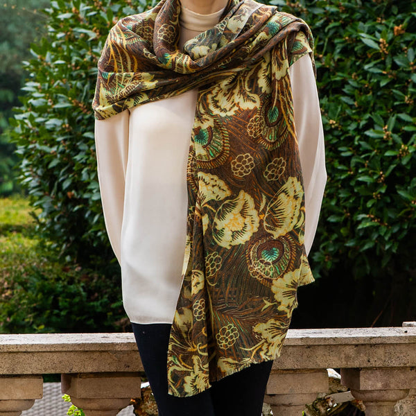 The Liberty Hera Hana Trio - Green Cashmere and Silk Wrap