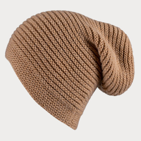 PRE ORDER - Honey Brown Cashmere Slouch Beanie