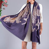 Cashmere and Silk Twin Leopard Print Scarf