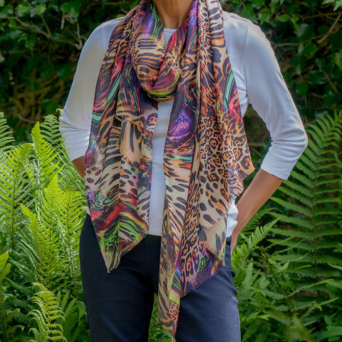 PRE ORDER: Echoes of the Wild - Jungle Mirage Cashmere and Silk Wrap