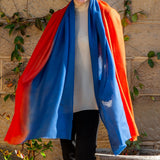 Birds of a Feather - The Kingfisher Shaded Cashmere and Silk Wrap