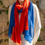 Birds of a Feather - The Kingfisher Shaded Cashmere and Silk Wrap
