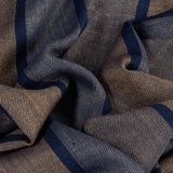 Kingham Navy and Natural Silk and Wool Scarf