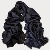 Kingston Denim and Black Wool and Silk Scarf
