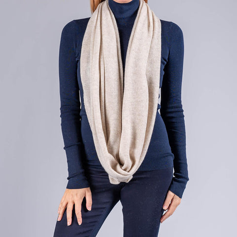 Beige Double Size Cashmere Snood