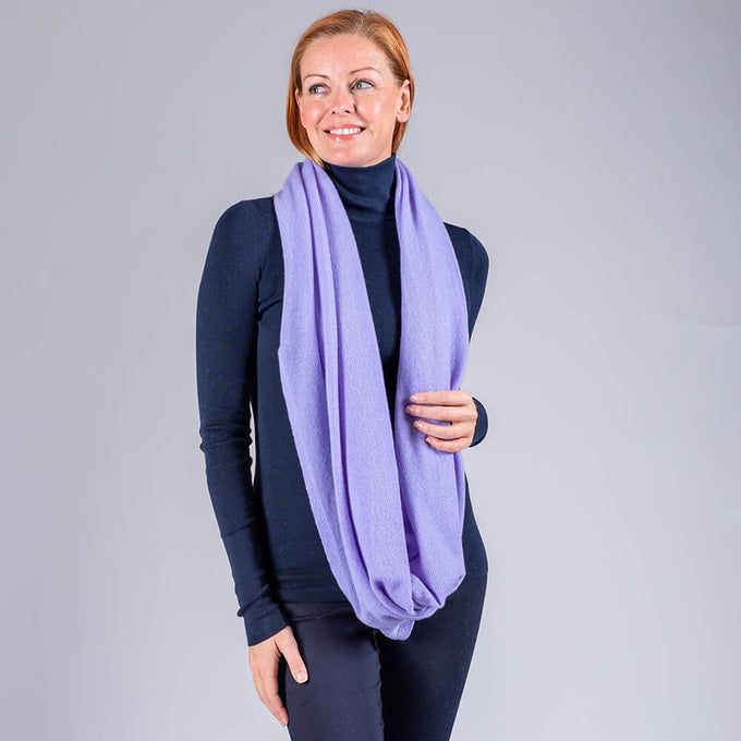 Lilac Double Size Cashmere Snood