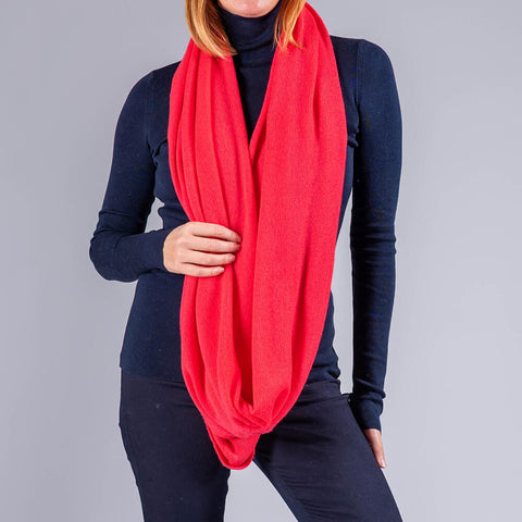 Strawberry Pink Double Size Cashmere Snood