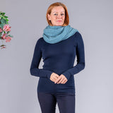 Dusty Teal Oversize Cashmere Knit Scarf