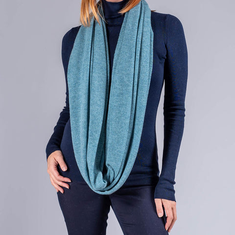 Dusty Teal Double Size Cashmere Snood