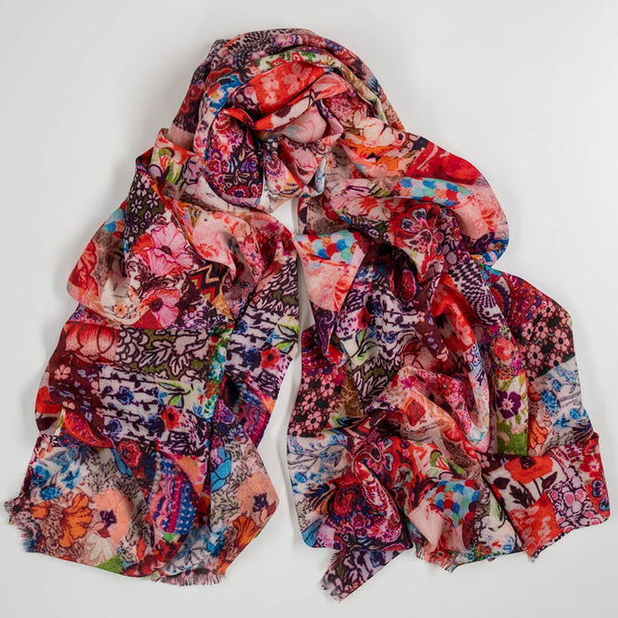 PRE ORDER: The Liberty ‘Archive Patchwork’ Trilogy - Patchwork Pinks Cashmere and Silk Wrap