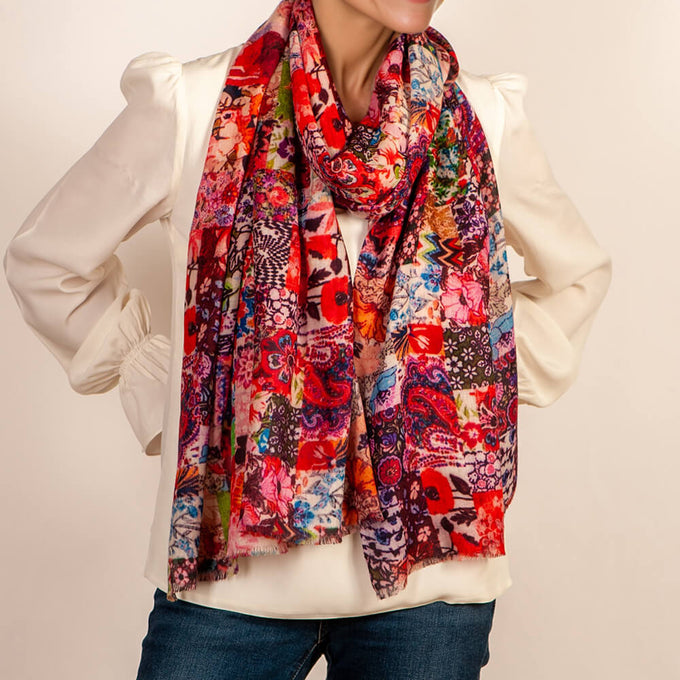 PRE ORDER: The Liberty ‘Archive Patchwork’ Trilogy - Patchwork Pinks Cashmere and Silk Wrap