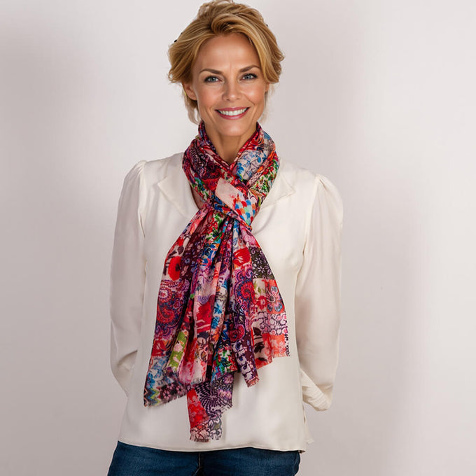 PRE ORDER: The Liberty ‘Archive Patchwork’ Trilogy - Patchwork Pinks Cashmere and Silk Wrap