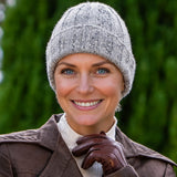 Silver Grey Flecked Italian Cashmere Beanie