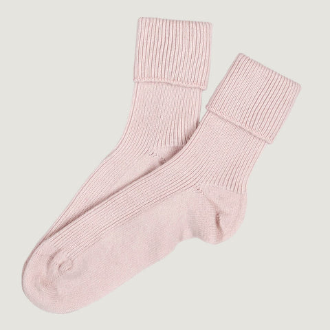 Ladies Baby Pink Cashmere Socks
