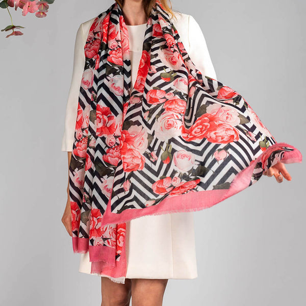 BACK ORDER: The ‘Unexpected’ Trilogy - Pink Peony Cashmere and Silk Wrap