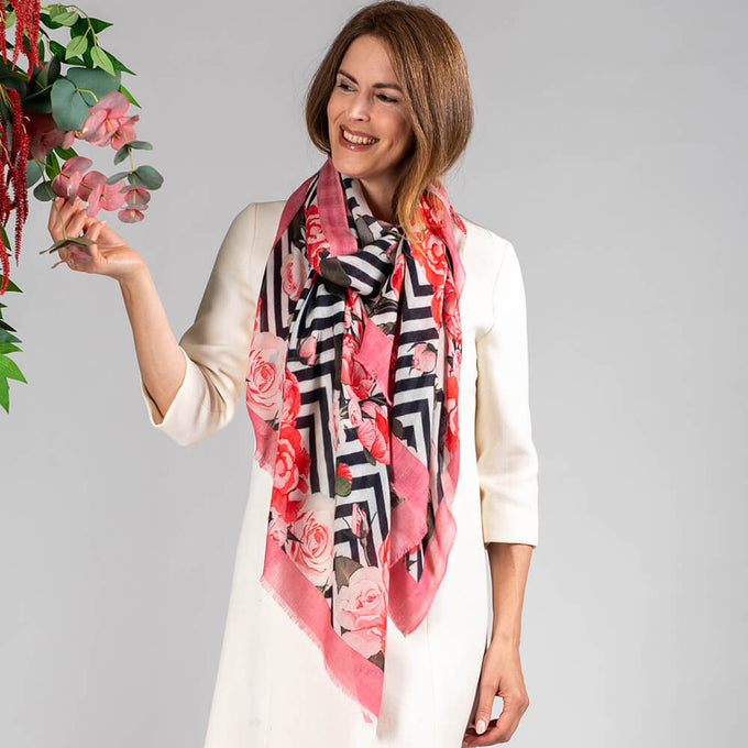 The ‘Unexpected’ Trilogy - Pink Peony Cashmere and Silk Wrap