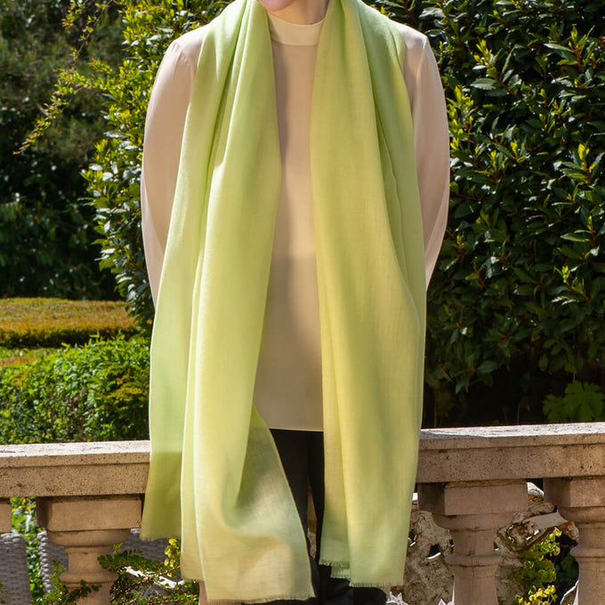 Lime Souffle Cashmere and Silk Wrap