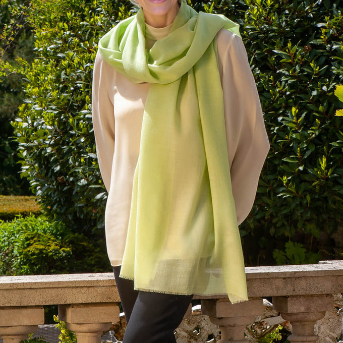 Lime Souffle Cashmere and Silk Wrap