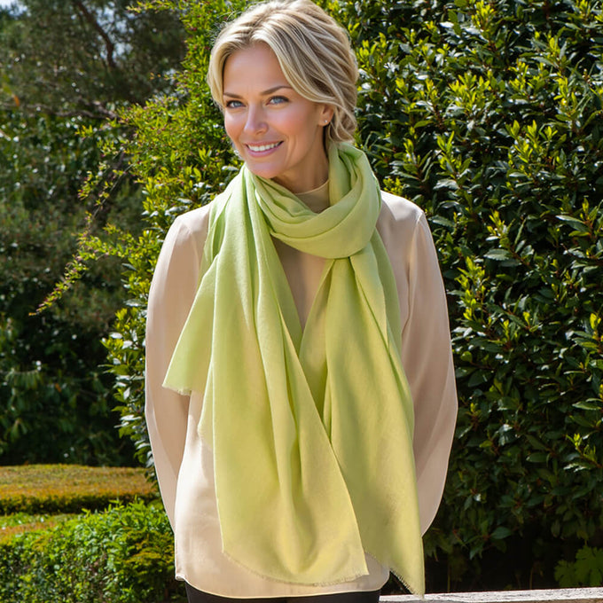 Lime Souffle Cashmere and Silk Wrap