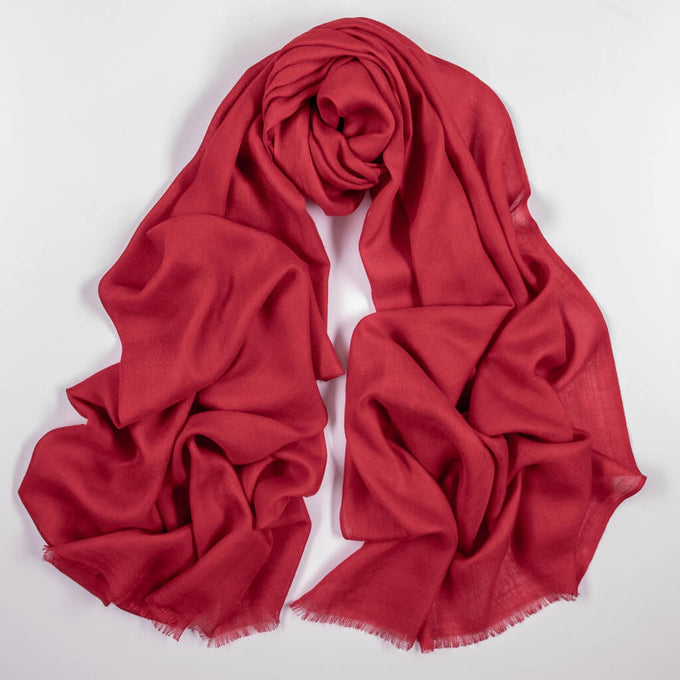 Lipstick Red Cashmere and Silk Wrap