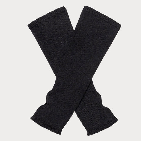 Long Black Fingerless Cashmere Arm Warmers