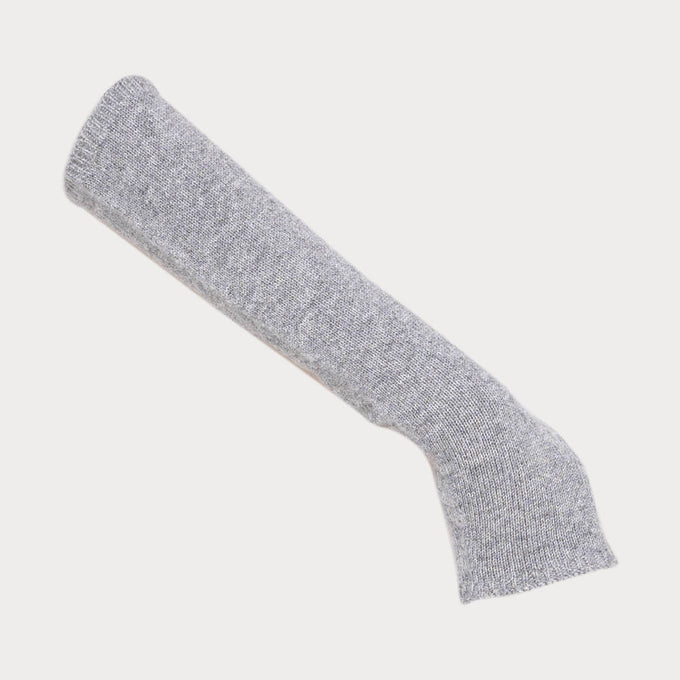 Long Grey Fingerless Cashmere Arm Warmers