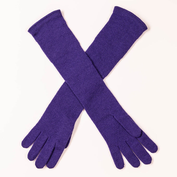 Iris Purple Long Italian Cashmere Gloves