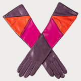 Harlequin Long Leather Gloves - Silk Lined