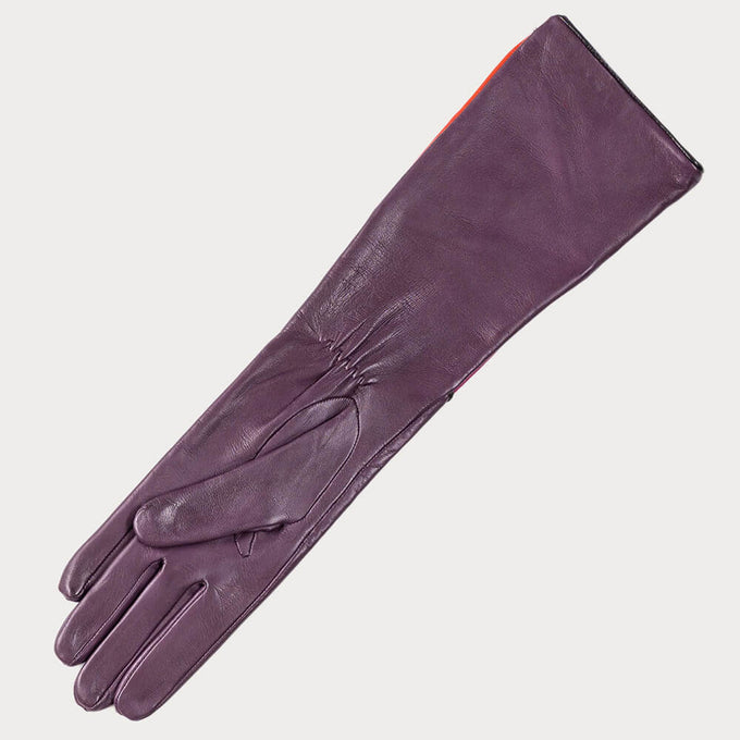 Harlequin Long Leather Gloves - Silk Lined