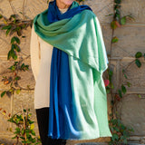 Birds of a Feather - The Mallard Shaded Cashmere and Silk Wrap