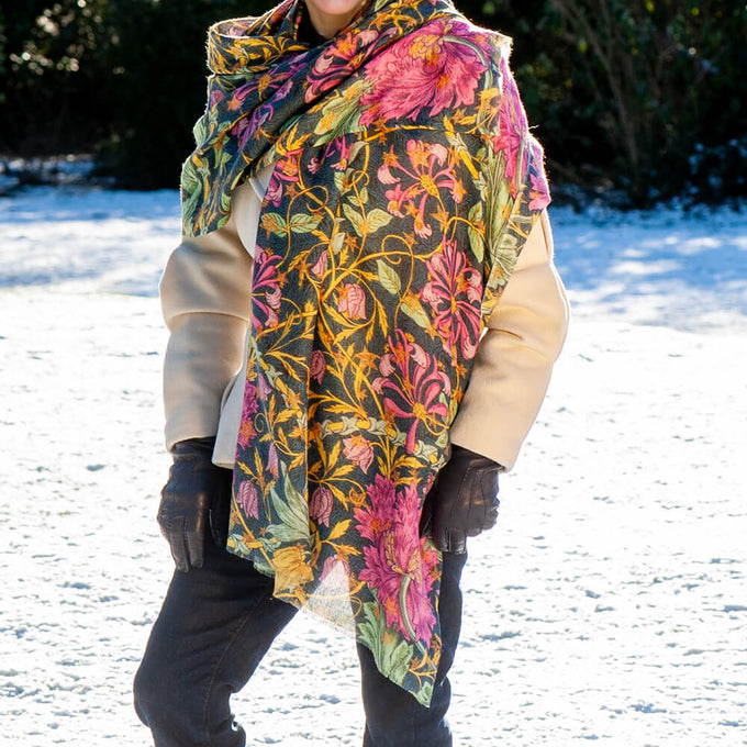 PRE ORDER: The Liberty ‘March Sparkle’ Trio-Pink Cashmere and Silk Wrap