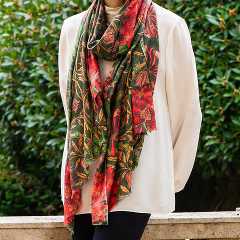 The Liberty March Sparkle Trio- Coral Cashmere and Silk Wrap